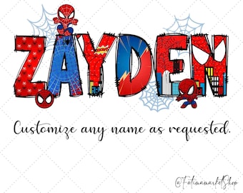 Custom Spiderman Png, Spiderman Birthday Boy Png, Custom Age Birthday Png, Spider Web Png, Custom Family Birthday Png, Spidey Avengers Hero