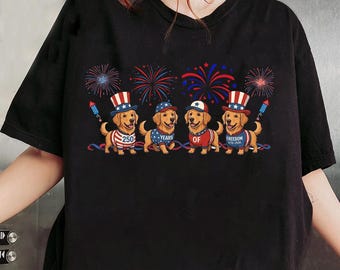 Golden Retriever 4th Of July png, Western 4th of July png, American Flag png, Dog Lover png, Independence Day Shirt, Patriotic Shirt