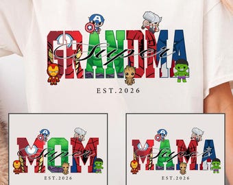 Custom Avengers Mom Png, Superhero Mama Png, Spiderman Dad Gift Png, Personalized Super Hero Papa Png, Hulk Thor Marvel Kids Names Png
