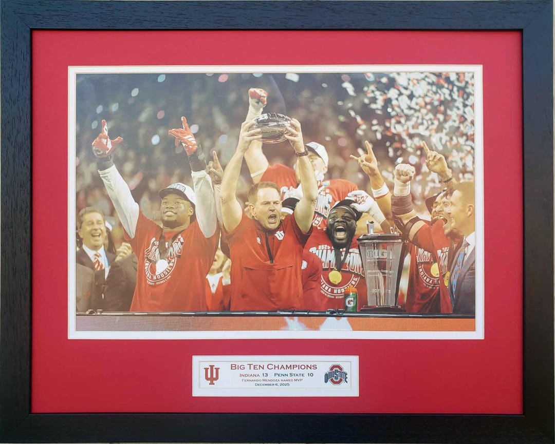 Indiana Hoosiers Vs Ohio State 2025 Big Ten Champions Custom Framed ...