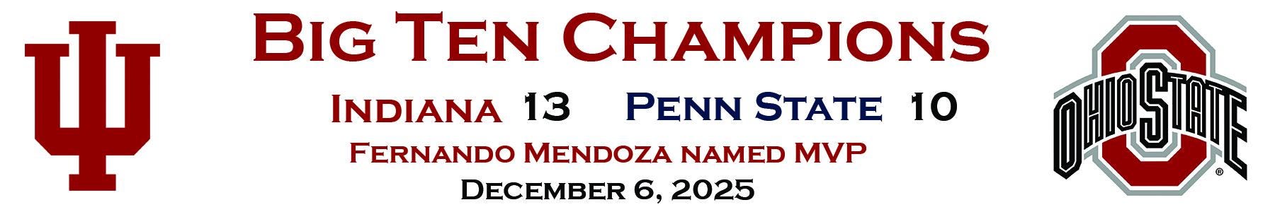 Indiana Hoosiers Vs Ohio State 2025 Big Ten Champions Custom Framed ...
