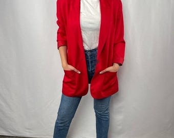 Blazer Lord and Taylor à un bouton en rouge Taille 8 Petite