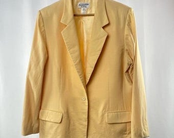 Blazer Pendleton 100 % laine à un bouton en jaune Taille 18