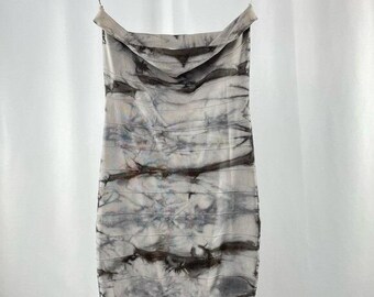 Mini-robe moulante bandage sans bretelles Bebe x Kardashians gris tie-dye taille moyenne