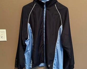 Veste de survêtement sport avec fermeture éclair Oleg Cassini Bleu marine Bleu clair Grandes tailles 1X