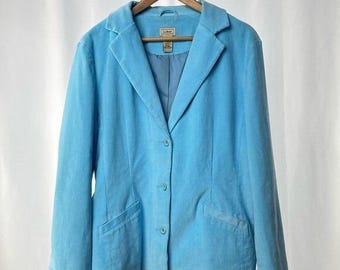 Veste 3 boutons en velours côtelé L.L. Bean en bleu Taille 20 Petite
