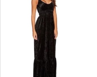 Robe longue en velours couture Romeo + Juliet NWT en noir Taille Medium
