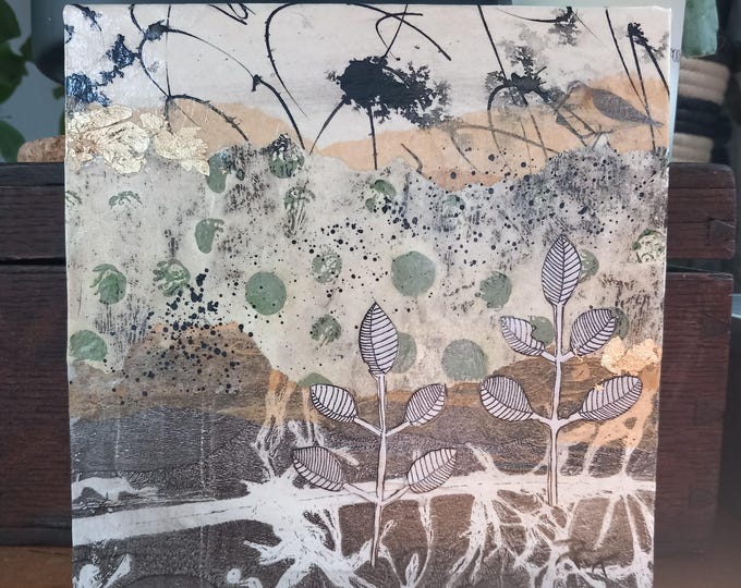 Mixed media panel 'Estuary 2'
