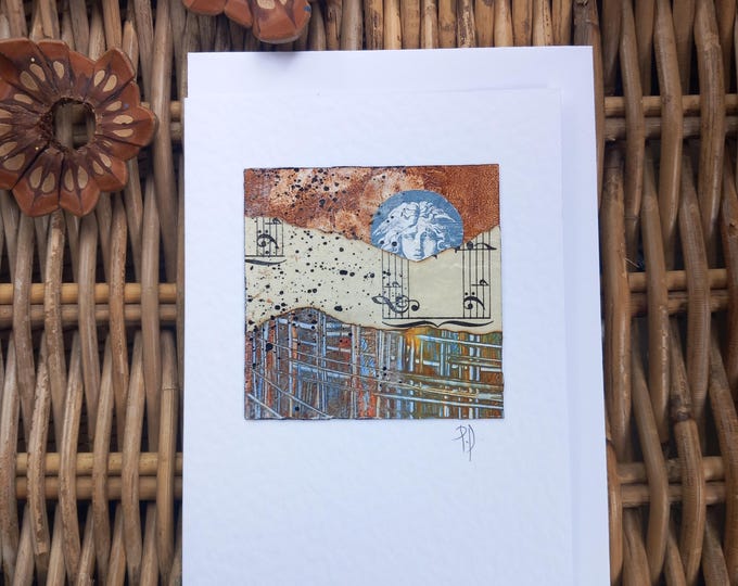 Blank greetings card 'Face on the moon''