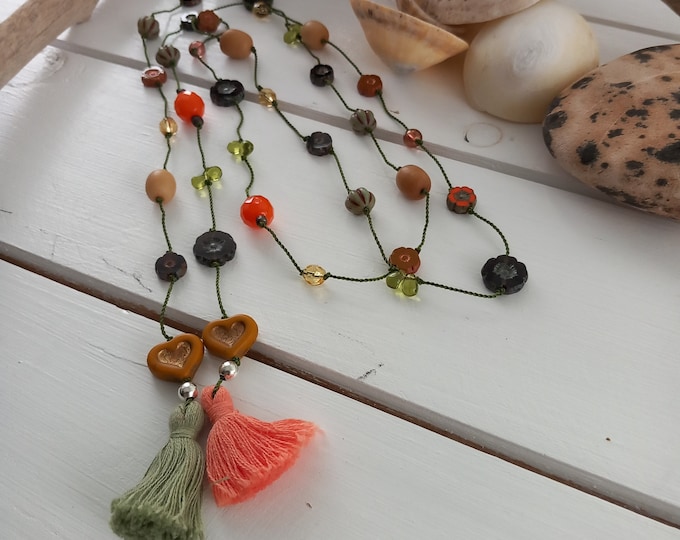 Autumn Lariat with tassels