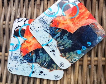 Coasters black and orange