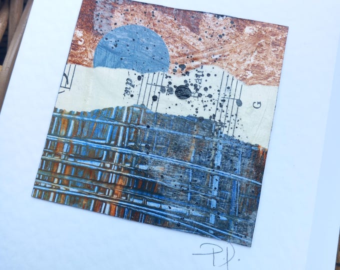 Blank greetings card 'Blue moon rising'