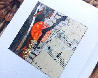 Blank greetings card 'Orange moon''