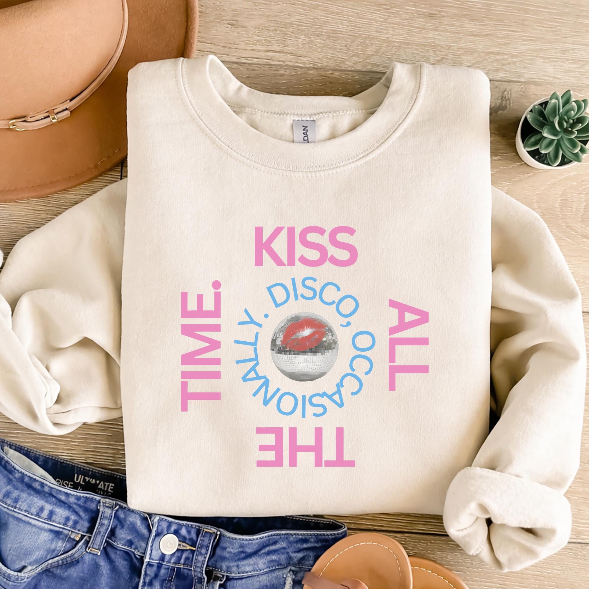 T-shirt Fille Vintage Vinyl 'Girl's Kiss' - Manches Courtes, Noir, Taille L - Occasion
