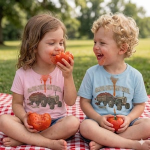 Camiseta familiar a juego con estampado de tractor "Los más buscados del condado de Grainger" / Camiseta vintage de granja / Festival del tomate del condado de Grainger / Camiseta rústica de verano