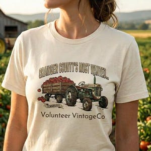 Camiseta para hombre y mujer del Festival del Tomate / Condado de Grainger / Camiseta con estampado de camión agrícola vintage / Camiseta para adulto de la herencia de Tennessee / Camiseta rústica de tractor