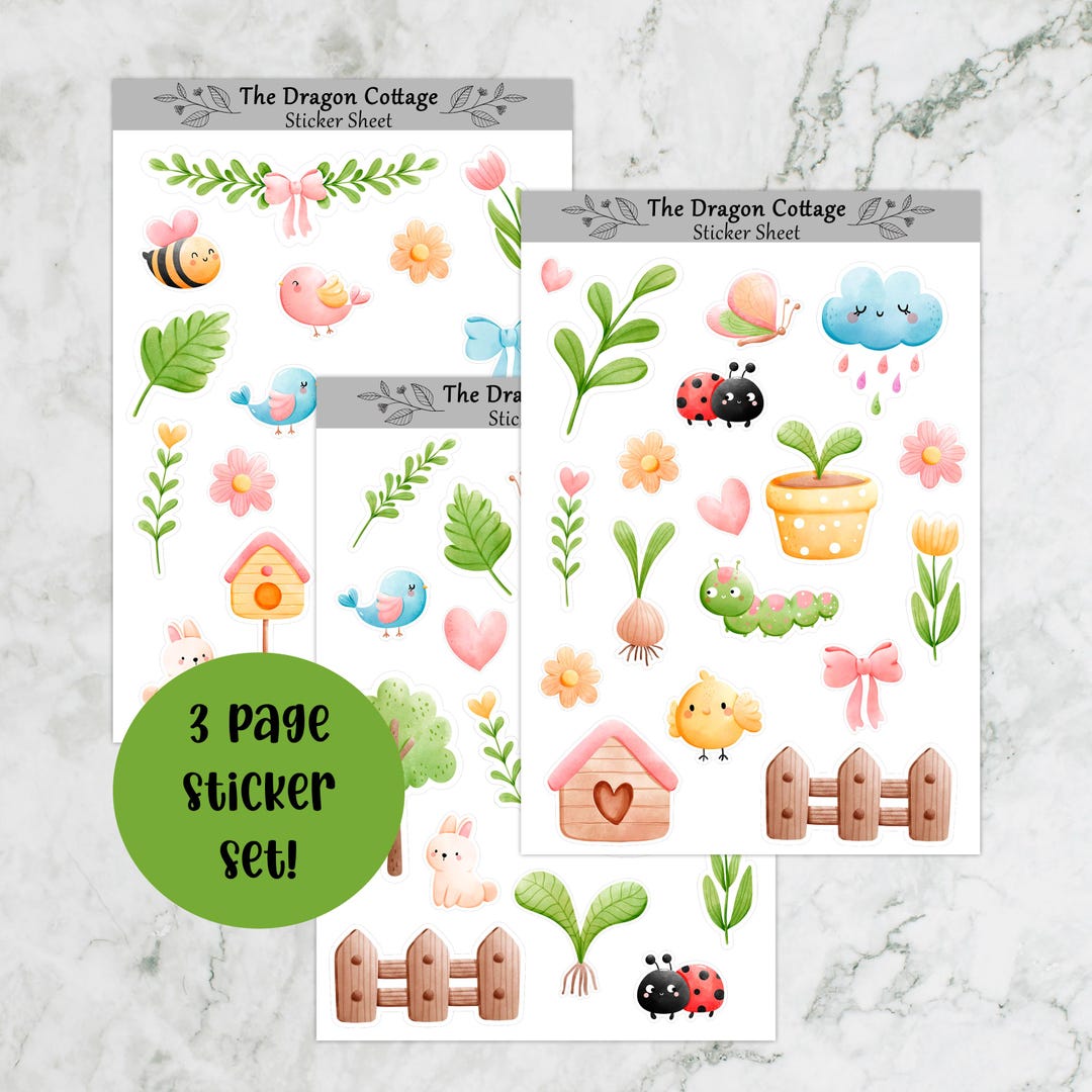 Springtime Sticker Sheets - Etsy
