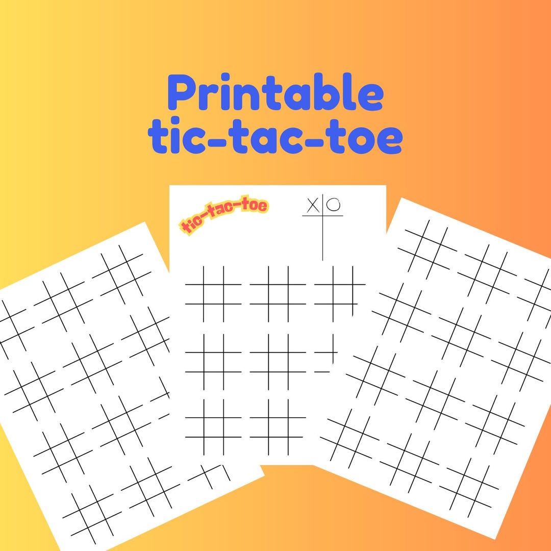 Tic Tac Toe Printable for Kids – Instant Download Game – Screen-free ...