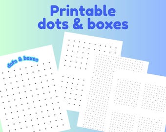 Dots and Boxes Printable Game for Kids – Instant Download – Screen-Free Strategy Game – Printable Kids Activity