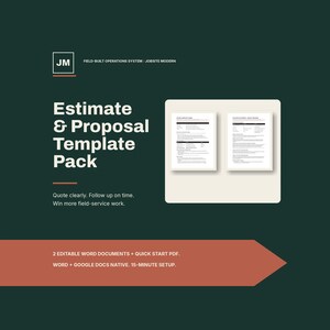 Pacote de proposta de orçamento para paisagismo, formulário de orçamento para cuidados com o gramado, roteiros de acompanhamento e rastreador de orçamentos, empresa de serviços de campo, Word e Docs