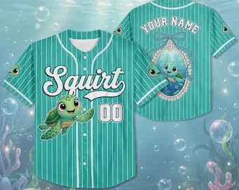 Pixar Finding Nemo Squirt Jersey Shirt, Disney Finding Nemo Baseball Jersey, Disney Sea Turtle Squirt Cosplay, Disney Family Shirts