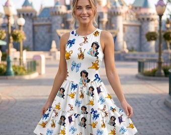Jasmine Tennis Dress, Princess Jasmine Dress, Disneyland Summer Trip Outfit, Disney Vacation Dress, Women Dress