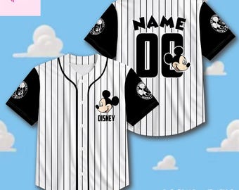 Disney Mickey Mouse Custom Baseball Jersey, Personalized Name Number Shirt, Disney Vacation Outfit, Family Matching Jersey