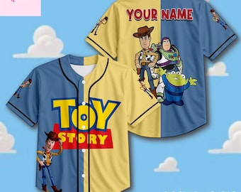 Disney Pixar Toy Story Baseball Jersey, Personalized Name Number Shirt, Woody Buzz Lightyear Alien Custom Jersey, Family Vacation Outfit