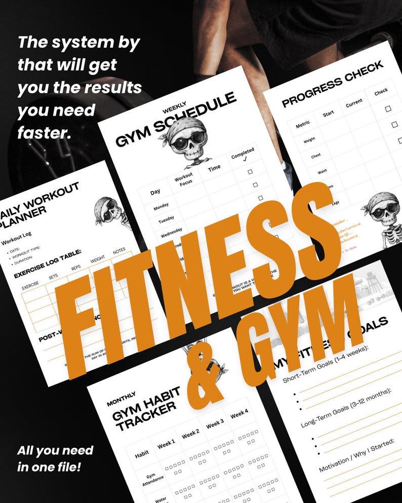 Gym Planner Printable | Workout Schedule | Fitness Tracker | Digital ...