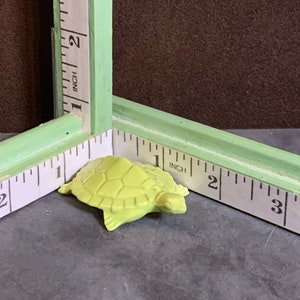 Small Turtle Lime Green. Retro Ceramic. Fits nicely in a planter, terrarium, nook or beta tank. Too cute. Made from 1960's mold. image 2