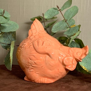 Red Pudgy Chicken will brighten any kitchen and made from a 1960's retro ceramic mold my grandmother gave me. image 1