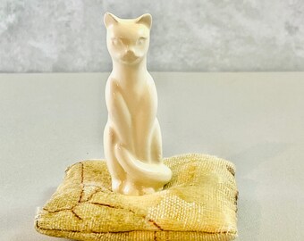 White Tall Mini Cat fits nicely in a planter, terrarium, or nook. Too cute.