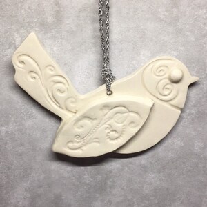 White Bird ornament. Elegant addition to any tree. Design exclusive to Ek Creations.