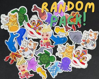 Waterproof Vinyl Stickers | Ocean Animals, Chibi Characters, Mini Pack