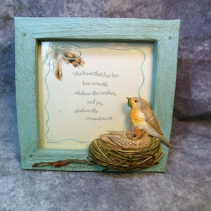 Vintage Marjolein Bastin Picture Frame Mama Robin Feeding Baby
