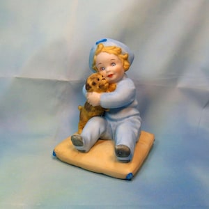 1992 Rare Bessie Pease Gutmann Going to Town Boy & Puppy Figurine  MINT