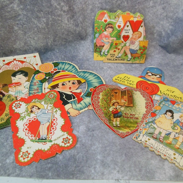 Vintage Group of 28 Valentines Excellent Condition Variety