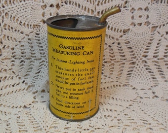 Vintage Gasoline Measuring Can for Lighting Irons