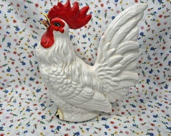 Vintage Fancy White Rooster Chase Japan Dated 1962