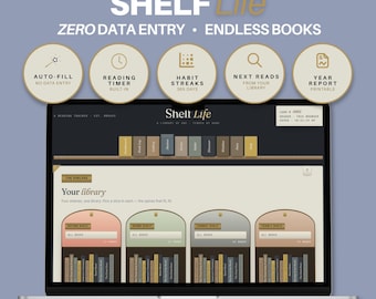 Book Reading Tracker Digital Library Instant Download Reading Challenge Tracker with Series