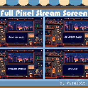 Pixel Cozy Desk Setup Stream Screen | Animated Twitch Screens (Digital Download)