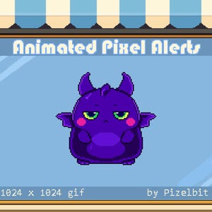Byte Dragon Animated Pixel Twitch Stream Alert GIF | Instant Download