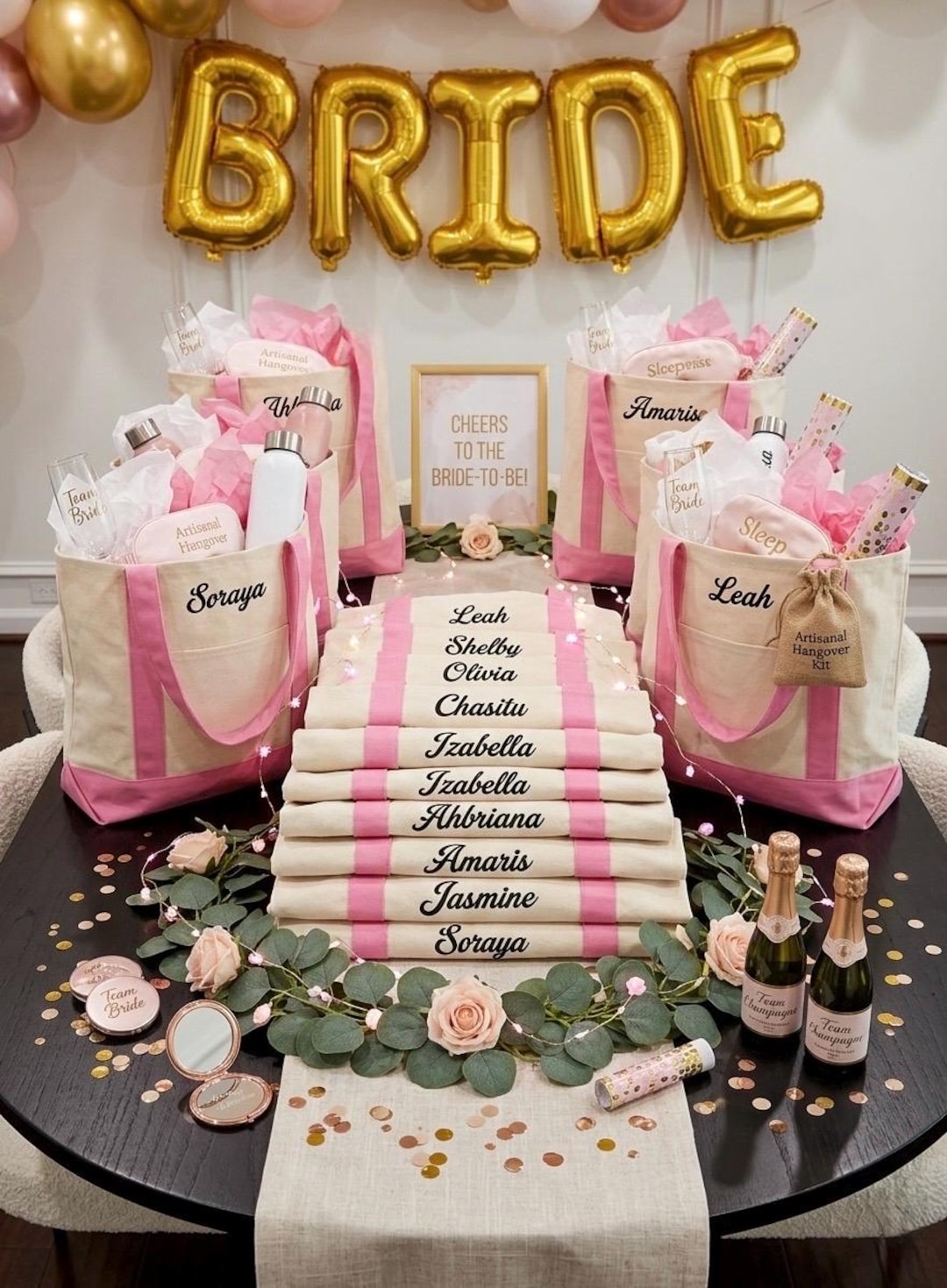 Personalized Bachelorette Canvas Tote Bags: Bridesmaid Gift, Bridal ...