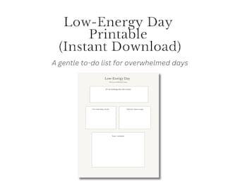 Low Energy Day Reset | Gentle Planner for Exhausted Days