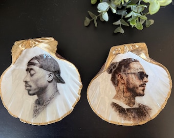 Tupac Art, Post Malone Decor, Hip Hop Icon Decor, Aesthetic Jewelry Dish, Men Desk Valet Tray Key Catchall, Hip Hop Rap Room Decor, Biggie