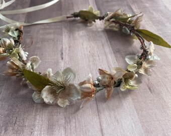 Metallic Autumn Floral Halo, Fall Flower Crown, Autumn Flower Crown, Floral halo, Flower wreath