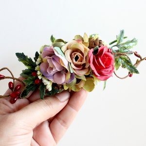 Floral Hair Pins, Flower Hair Pins, Floral hair piece, Bridal hair piece, Fall Floral Headpiece, hair accessories image 1