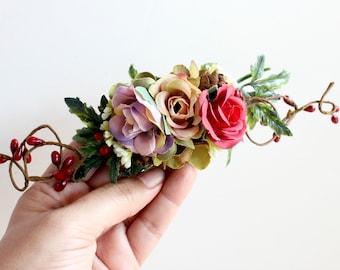 Floral Hair Pins,  Flower Hair Pins, Floral hair piece, Bridal hair piece, Fall Floral Headpiece, hair accessories