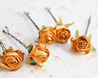 Fall Floral Hair Pins,  Flower Hair Pins, Autumn hair piece, Autumn bride, Bridal hair piece, Fall Floral Headpiece, autumn hair clips