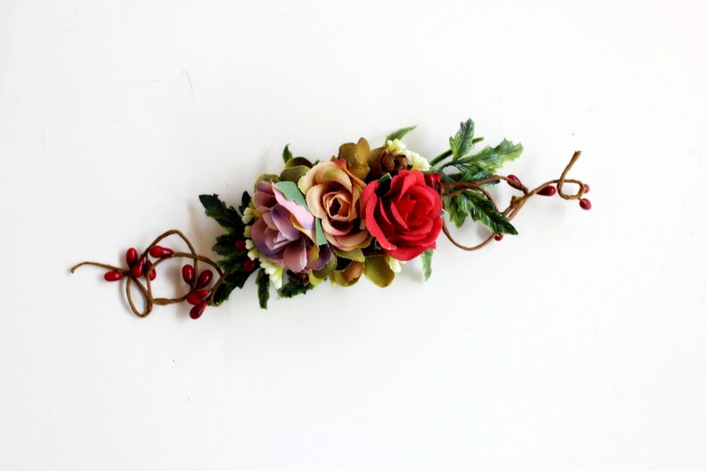 Floral Hair Pins, Flower Hair Pins, Floral hair piece, Bridal hair piece, Fall Floral Headpiece, hair accessories image 2